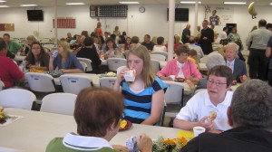 Sunday Breakfast – Many attended the breakfast following mass on Sunday.