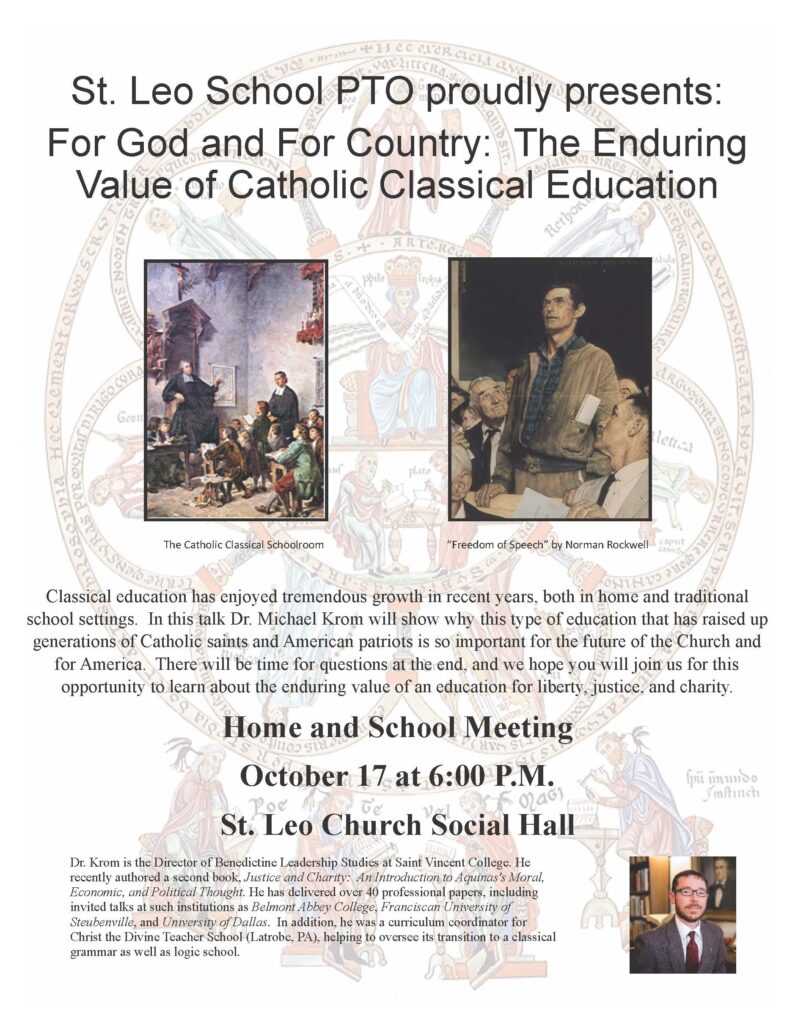 St. Leo School Welcomes Dr. Michael Krom